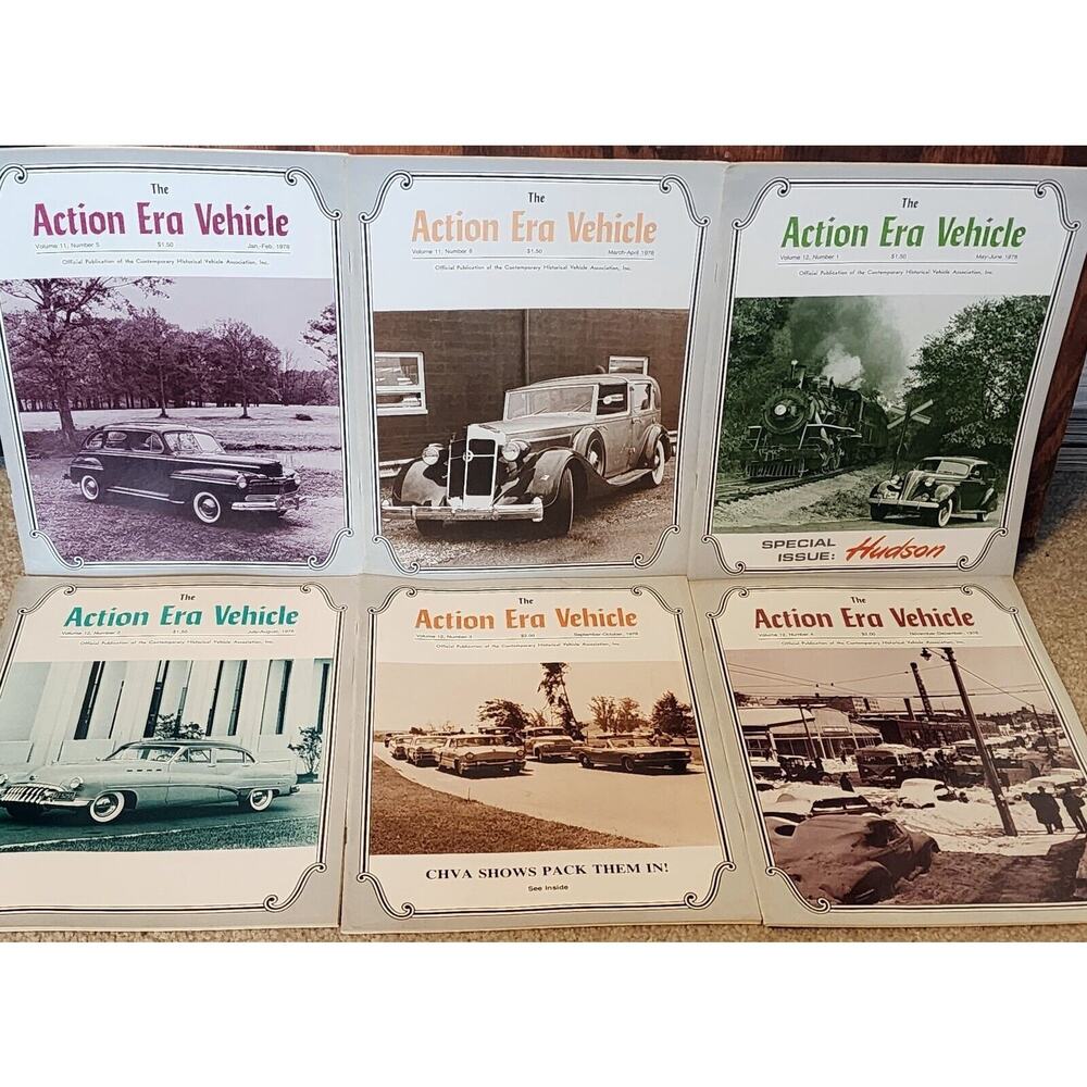 1978 The Action Era Vehicle Magazine Historical Vehicle Assoc Full Year 6 Issues